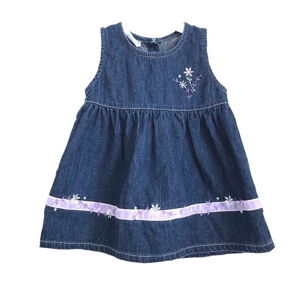 OshKosh B'Gosh Embroidered Jean Dress 18 Months - Picture 1 of 13